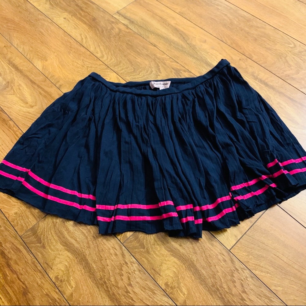 JUICY COUTURE BLUE W/ PINK STRIPES MINI SKIRT SZ L